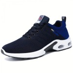 Breathable & Comfort-Fit Men's Sneakers: Stylish Woven Knit, Non-Slip, Mid-Top Lace-Up for Outdoor Enthusiasts