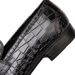 Formal Leather Men's Dress Loafer Classic Crocodile Printed Slip-on Penny Loafers Business Premium Shoes for Men